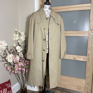 Wear in Good Health Classic Khaki Trench Coat  Button-Down Collared Outerwear 42